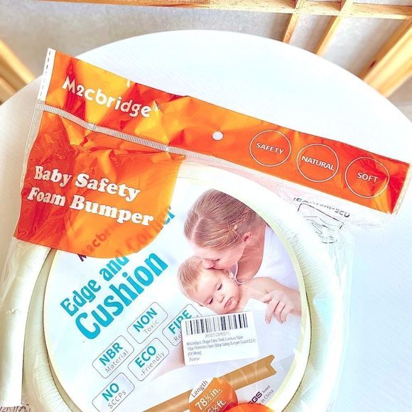 Baby Safety Foam Bumper, M2cBridge 2M, NBR Foam Rubber, Off-White,6.5 Feet/78.5” - Picture 4 of 4